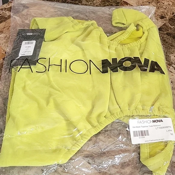 Fashion Nova- We Mesh Together Tube Bodysuit (Lime) *NEW* - Picture 10 of 10